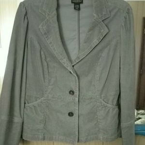Lane Bryant gray corduroy blazer with ruching